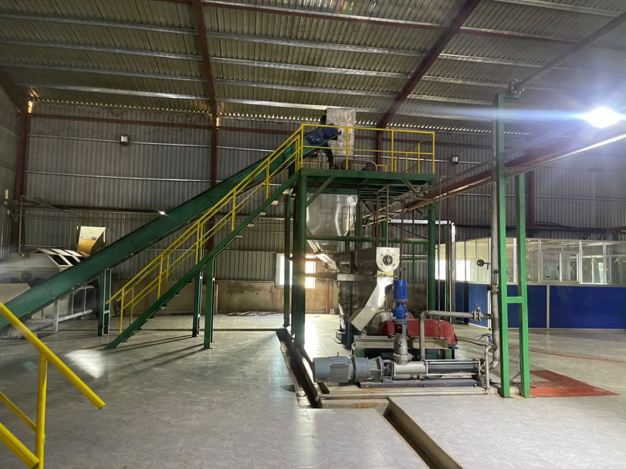 Cassava processing equipment inside the Pitiku factory