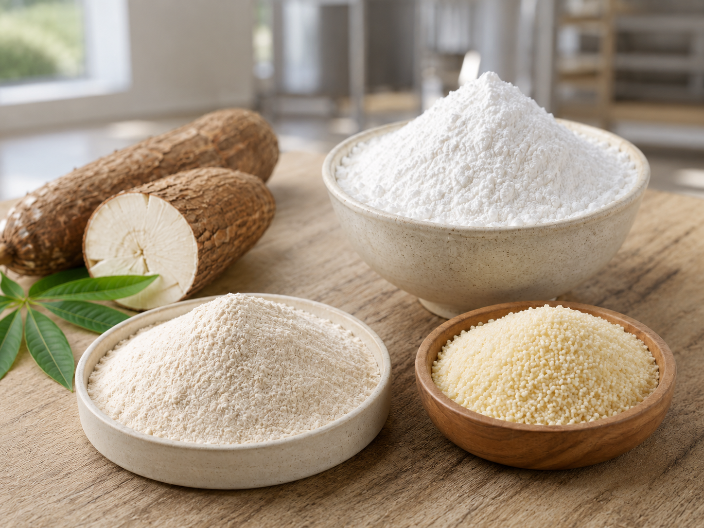 Pitiku's finished starch, flour, and gari products
